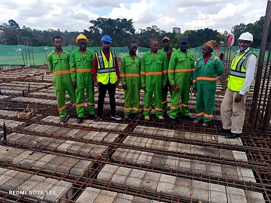 The Point2Point site team on a project slab